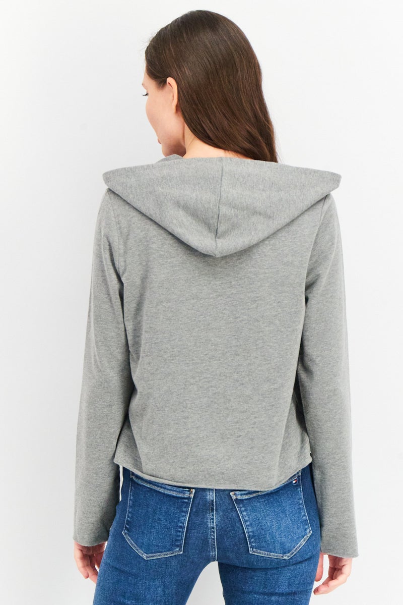 NYDJ Forever Comfort By NYDJ Women Heather Hoodie, Grey - Image 3