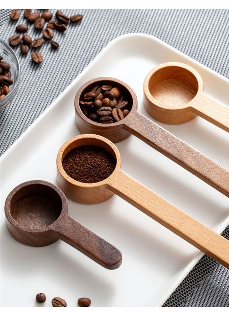 NIBEMINENT 2 Pieces Coffee Spoons, Wooden Coffee Ground Spoon, Measuring for Ground Beans or tea, Soup Cooking Mixing Stirrer Kitchen Tools Utensils - Image 1