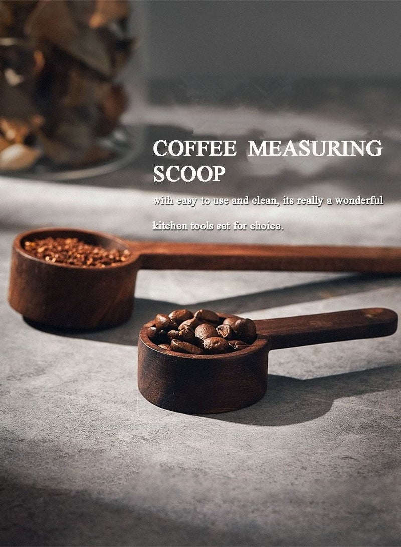 NIBEMINENT 2 Pieces Coffee Spoons, Wooden Coffee Ground Spoon, Measuring for Ground Beans or tea, Soup Cooking Mixing Stirrer Kitchen Tools Utensils - Image 5