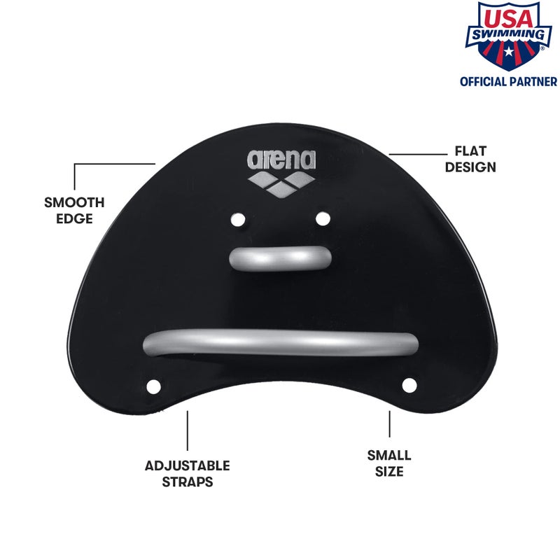 Arena Unisex Adult Elite Finger Swimming Paddle for Men and Women Pool Exercise Equipment for Swimming and Technique Training, Black/Silver, Small - Image 2