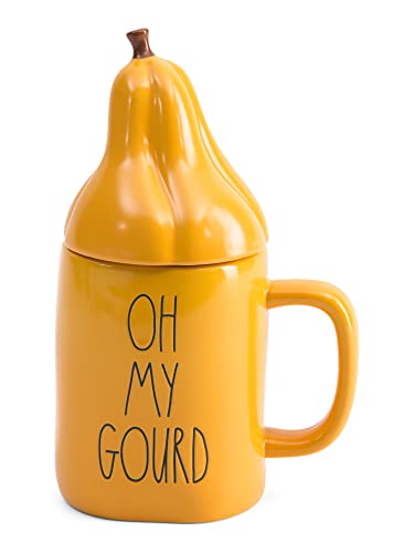 Rae Dunn Coffee Mugs with Decorative ceramic Lids (Oh My Gourd) - Image 3