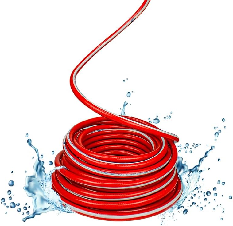 Berrylook Berry Garden Water Hose - 25 Meter 4-Layers PVC Material Red 3/4 Inch Yard Hose Kink Resistant Radial Braided - Image 1