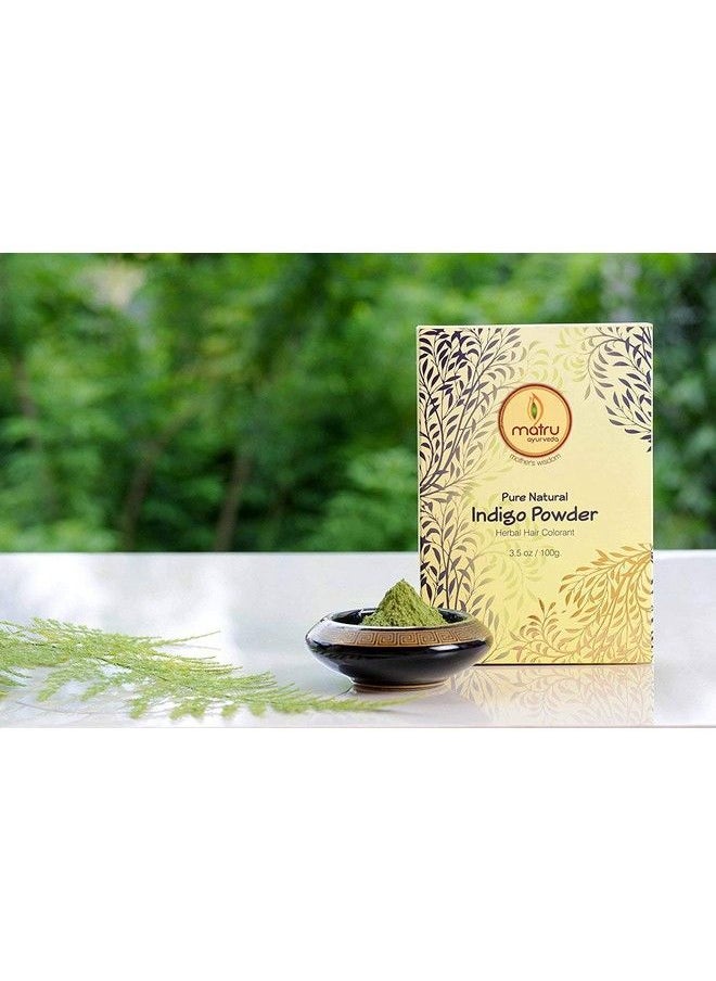 MATRU AYURVEDA مسحوق أوراق النيلي الهندي الطبيعي النقي 100 جرام للشعر/صبغ اللحية الأيورفيدا/لون الشعر العشبي/نيليماري/نيلي/نيليني/أفيري/نيلا/نيل/وسما/نيلي آكو بودي/نيلي أفوري/إنديجوفيرا تينكتوريا  - Image 3