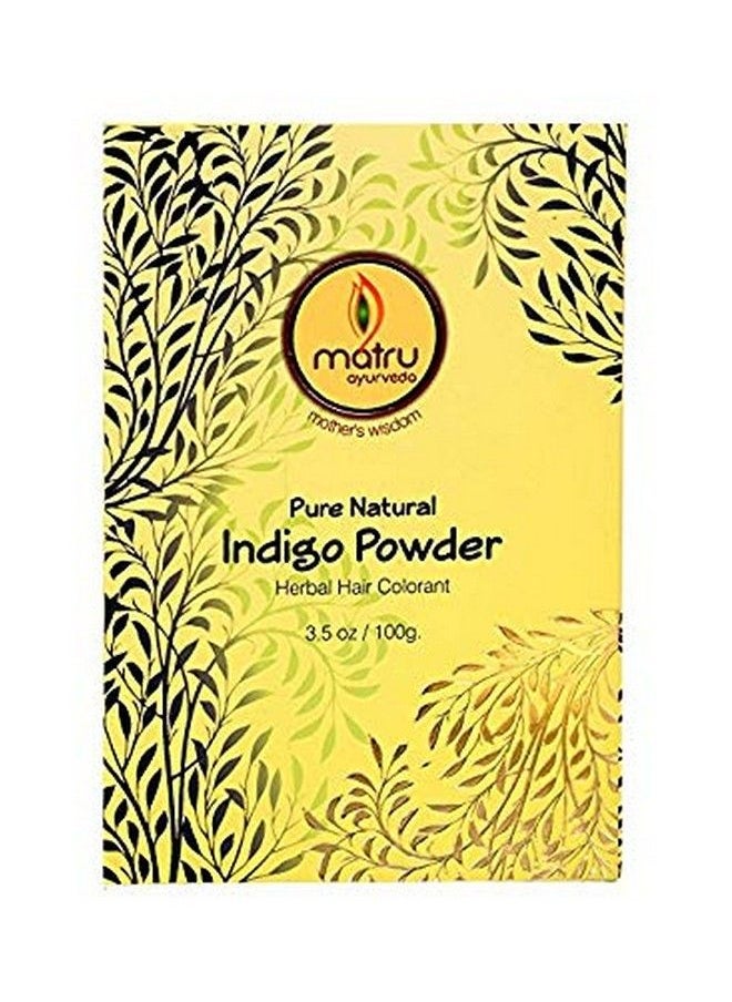 MATRU AYURVEDA مسحوق أوراق النيلي الهندي الطبيعي النقي 100 جرام للشعر/صبغ اللحية الأيورفيدا/لون الشعر العشبي/نيليماري/نيلي/نيليني/أفيري/نيلا/نيل/وسما/نيلي آكو بودي/نيلي أفوري/إنديجوفيرا تينكتوريا  - Image 2