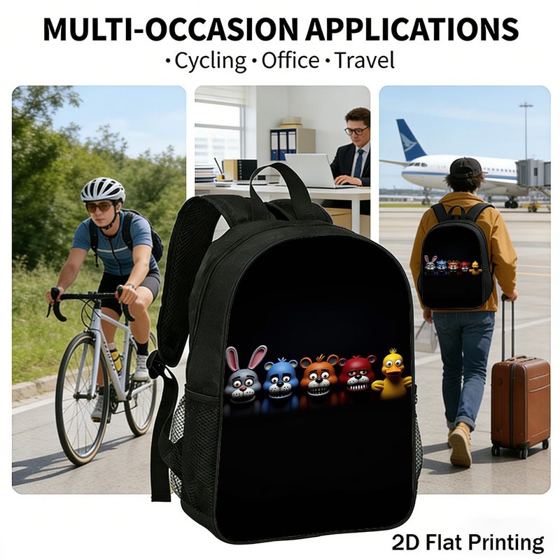 Fashion creepy animatronic animal characters Backpack Water Resistant Adjustable 2D Flat Print for work commute outing for Unisex - Image 5