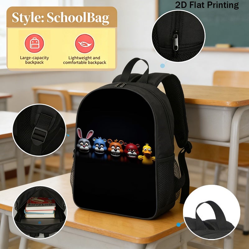 Fashion creepy animatronic animal characters Backpack Water Resistant Adjustable 2D Flat Print for work commute outing for Unisex - Image 2