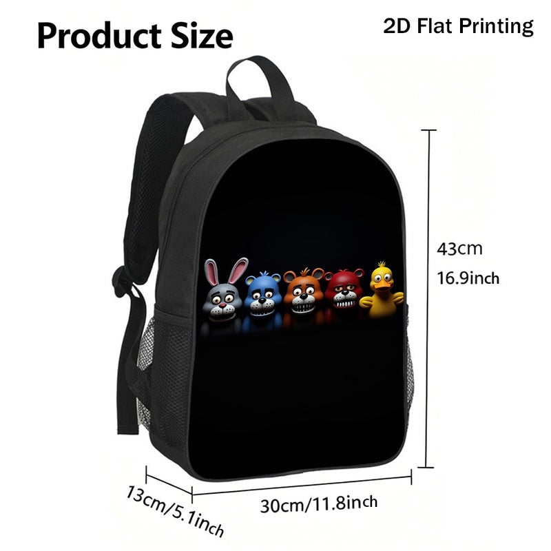 Fashion creepy animatronic animal characters Backpack Water Resistant Adjustable 2D Flat Print for work commute outing for Unisex - Image 3