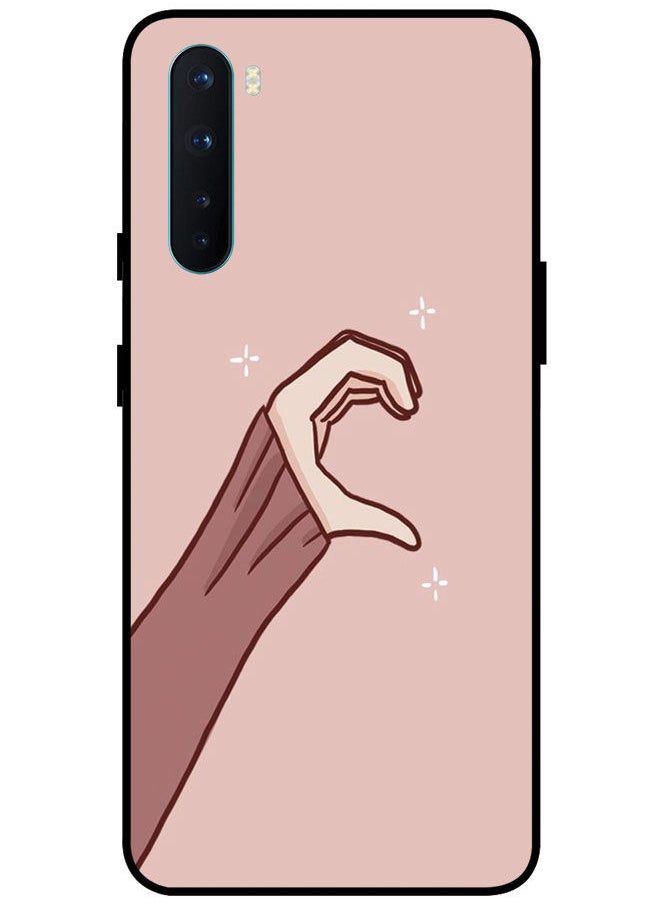 EYE CATCH - Protective Case Cover For OnePlus Nord Smart Series Printed Protective Case Cover for OnePlus Nord One Hand Heart - Image 1