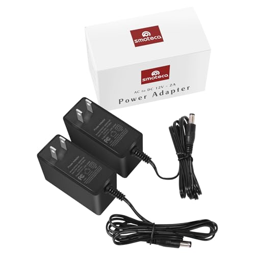 SmoTecQ 12V 2A Power Supply AC Adapter 2 Pack for CCTV Security Camera, Led Strip Lights, Router, Printer, Breast Bump and Other 12 Volt Electronics Devices Less Than 2 Amp - Image 3