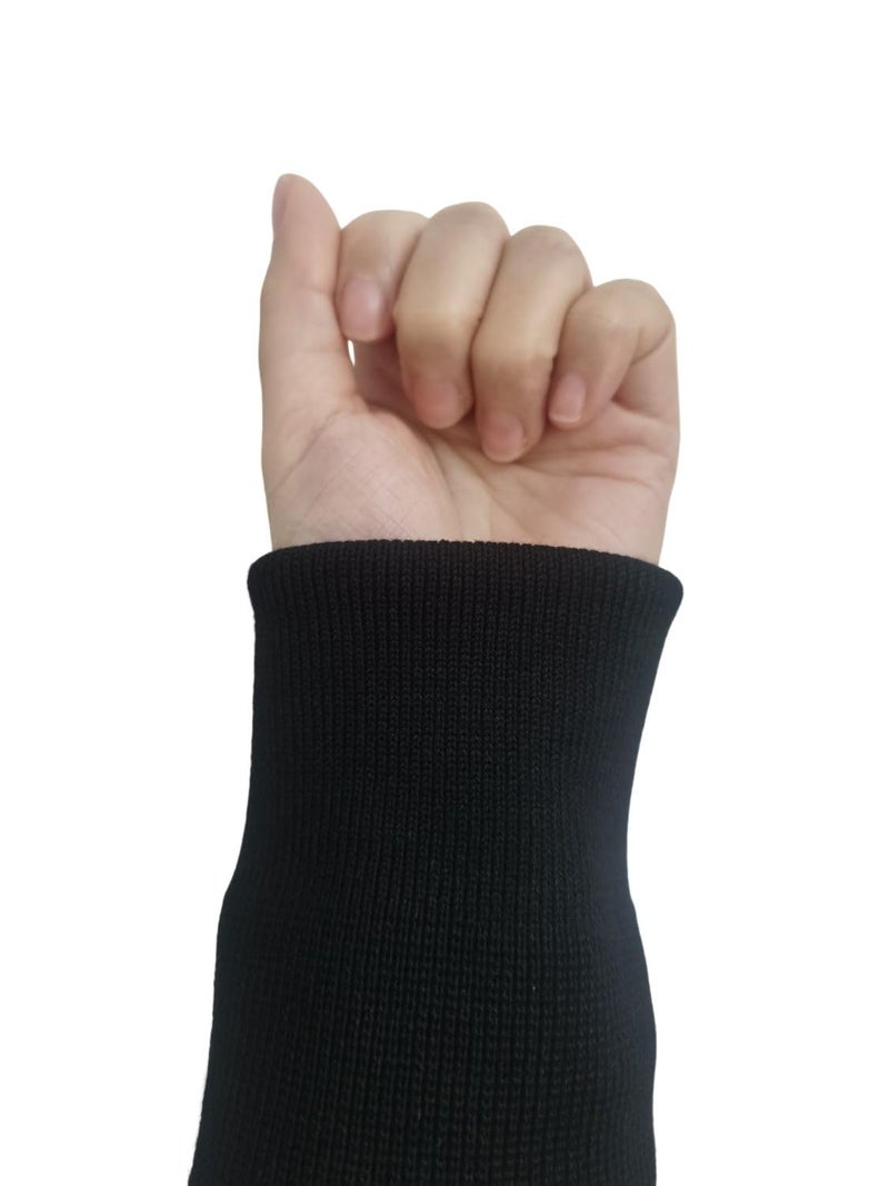 Noraling Knit Cuffs For Jacket Seamless Rib Cuffs 1Pair For Sleeve Extending Or Replacement (Black) - Image 3