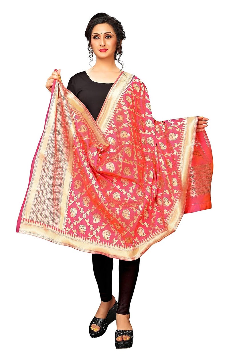 JENNY DESIGNER شال نسائي مطبوع من حرير بناراسي - Image 3