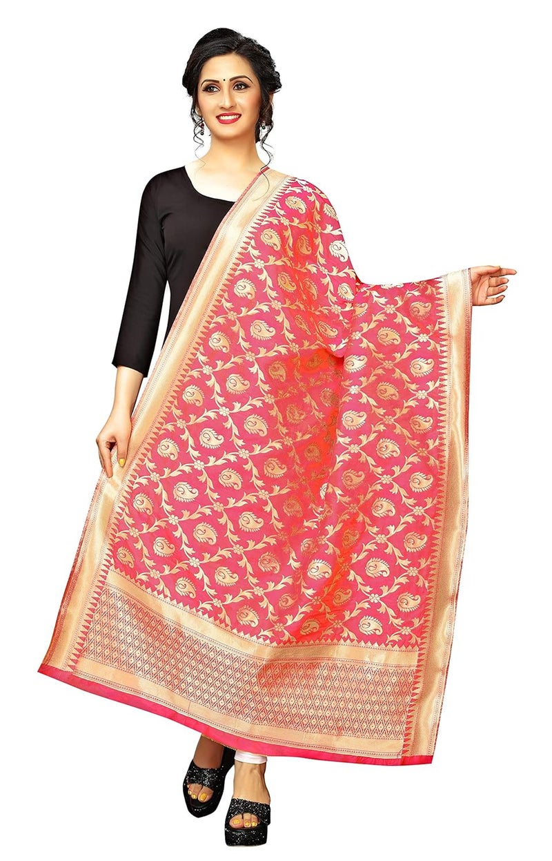JENNY DESIGNER شال نسائي مطبوع من حرير بناراسي - Image 1