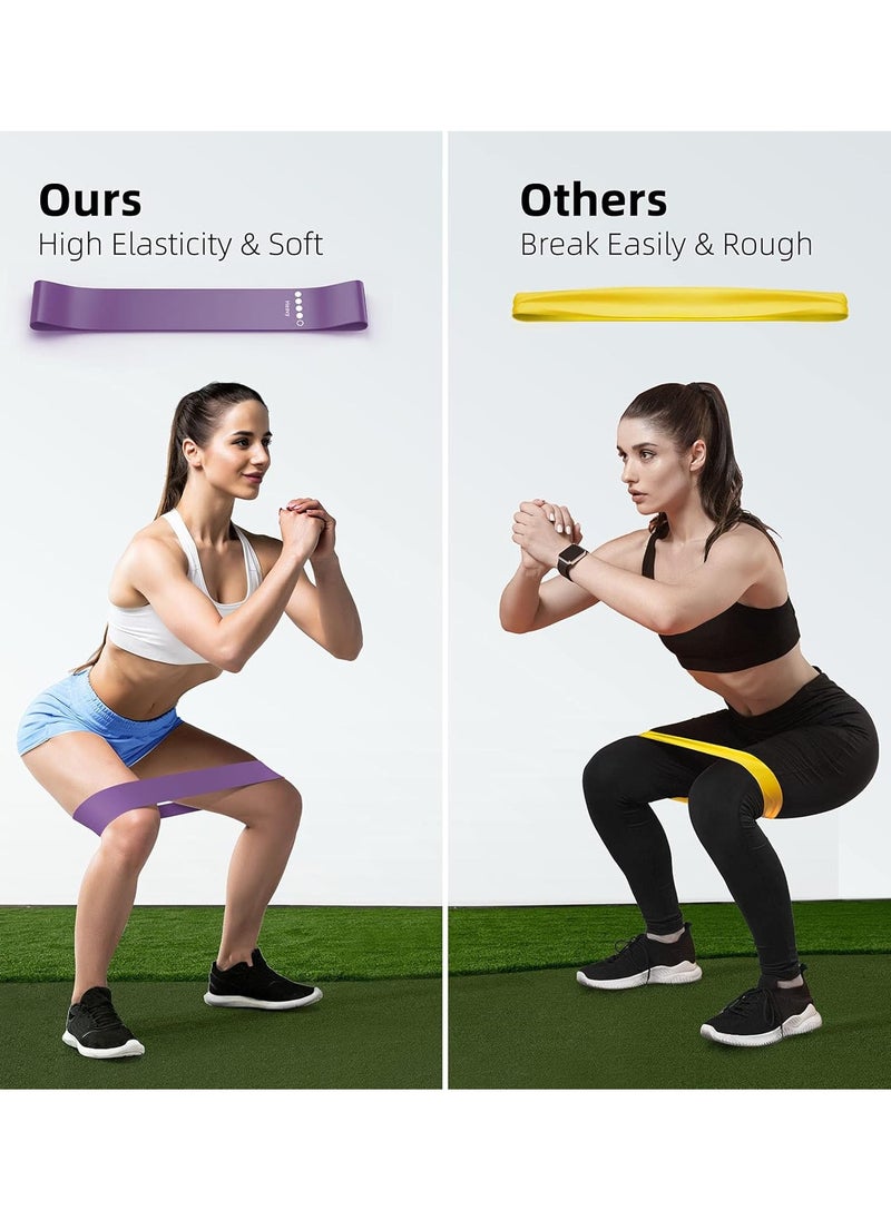 Cuken - 5 Pcs Resistance Bands Set Resistance Exercise Band Assorted Pounds Strength Training Exercise Resistance Loops Stretch Bands, Gym Fitness Yoga Workout Resistance Loops Bands, Purple - Image 1