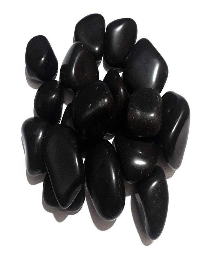 Ercole® Polished Glossy Decortaive Natural Stone Pebbles for Home Garden Table Decor & Vase Fillers (Black, 1Kg) - Image 2