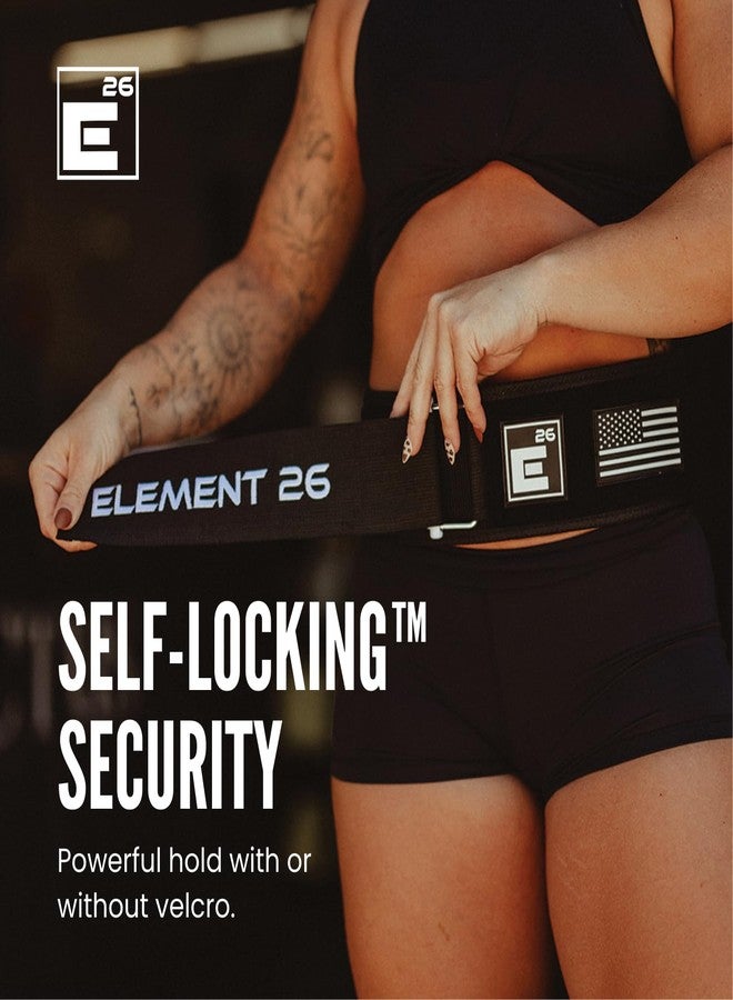 Element 26 Self-Locking Weight Lifting Belt, Premium Weightlifting Belt for Serious Functional Fitness, Power Lifting, Training Belts Men and Women (Extra Large, Black Custom Patch) (BLT-BLK-CP-US) - Image 4