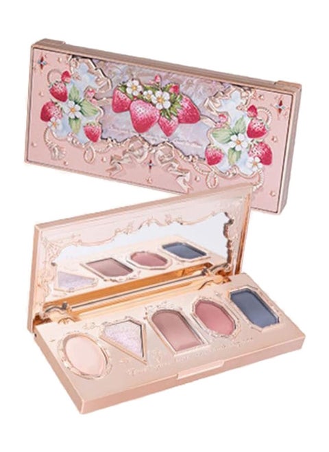 Strawberry Rococo Shimmer Matte Eyeshadow Palette - Super Pigmented 6.3g (04 Champs Misty Rose)