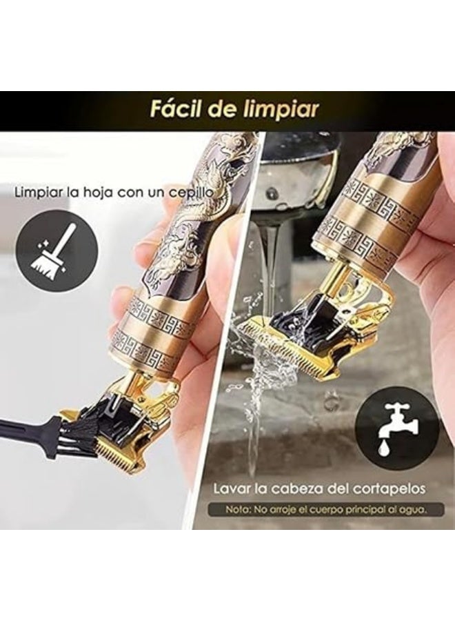 ماكينة حلاقة شعر احترافية، ماكينة حلاقة شعر لاسلكية قابلة لإعادة الشحن للرجال، ماكينة تشذيب اللحية مع 4 أمشاط توجيه، ماكينة حلاقة شعر قابلة لإعادة الشحن عبر منفذ USB - Image 3