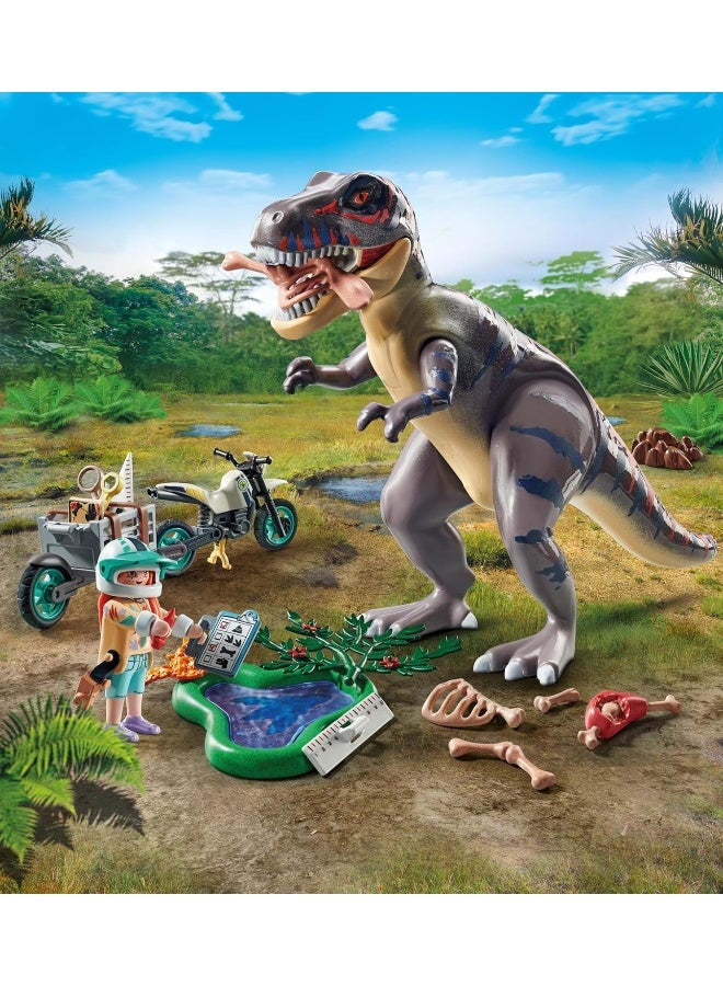 بلاي موبيل بلايموبيل مسار آثار الديناصور تي-ريكس – مجموعة لعب مع شخصيات ديناصورات، أدوات حفريات مستحاثات، وإكسسوارات مغامرة للعب إبداعي وتعليمي | موديل 71524 | لعبة إبداعية للأطفال من عمر 4 سنوات فأكثر - Image 3