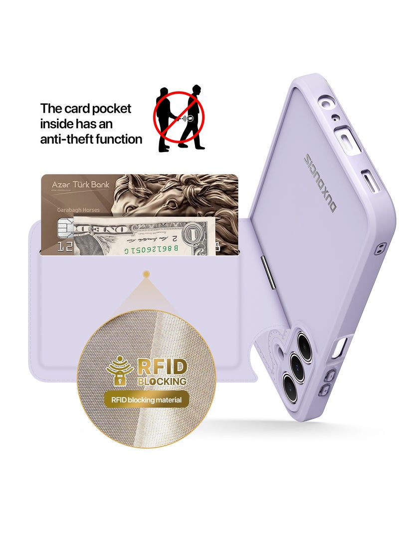 DUX DUCIS Rafi II Series Case for Samsung Galaxy A15 5G/4G  Case Wallet with Kickstand and Credit Card Holder Compatible with MagSafe Leather Heavy Duty Protective Case Cover (Purple) - Image 3