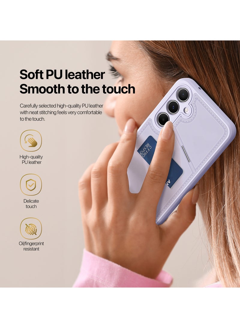 DUX DUCIS Rafi II Series Case for Samsung Galaxy A15 5G/4G  Case Wallet with Kickstand and Credit Card Holder Compatible with MagSafe Leather Heavy Duty Protective Case Cover (Purple) - Image 5