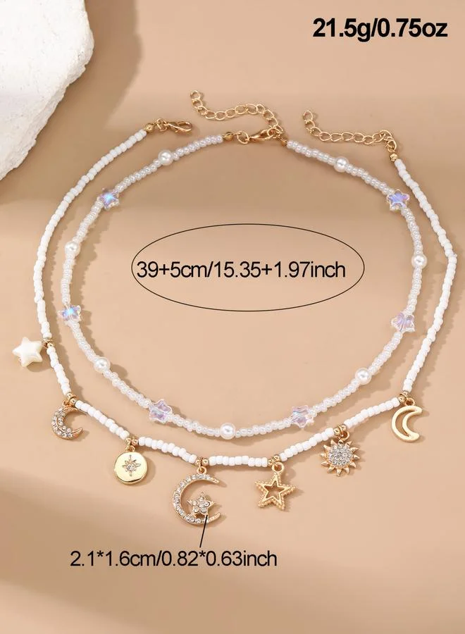 Take Two  Pack of 2 - Celestial Charm Necklace for Women | Best Price UAE