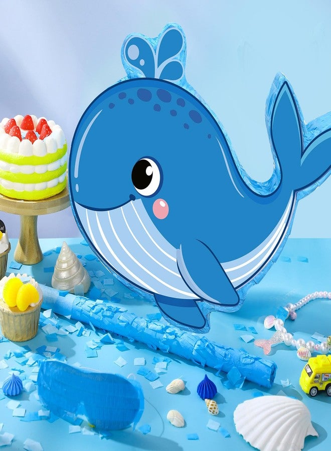 Harrycle Birthday Party Supplies Piñata with a Blindfold and Bat Under the Sea Decorations Ocean Piñata for Ocean Theme Shower Supplies, 16 x 12.6 x 3 Inch(Whale) - Image 5