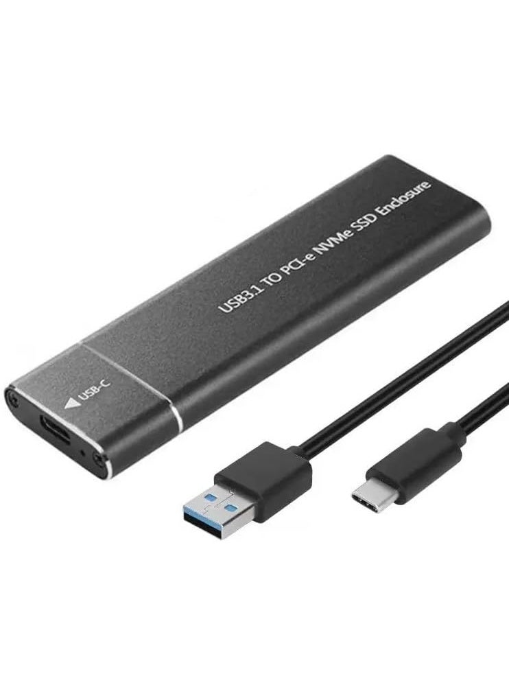 حافظة لأقراص NVMe SSD M.2 PCIe M Key مع محول USB Type C وUSB 3.1 Gen 2 بسرعة 10Gbps تدعم 2230 و2242 و2260 و2280 لأنظمة Windows وMac - Image 1