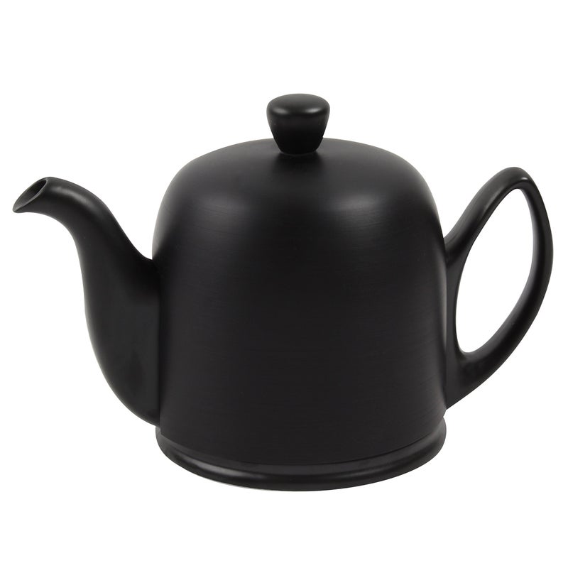 DEGRENNE Degrenne Salam Luxury French Tea Pot  Porcelain Teapot with Stainless Steel Cover Ceramic Tea Kettle for Loose Tea Removable Infuser 6 Cup Capacity 36oz  Monochrome Black 