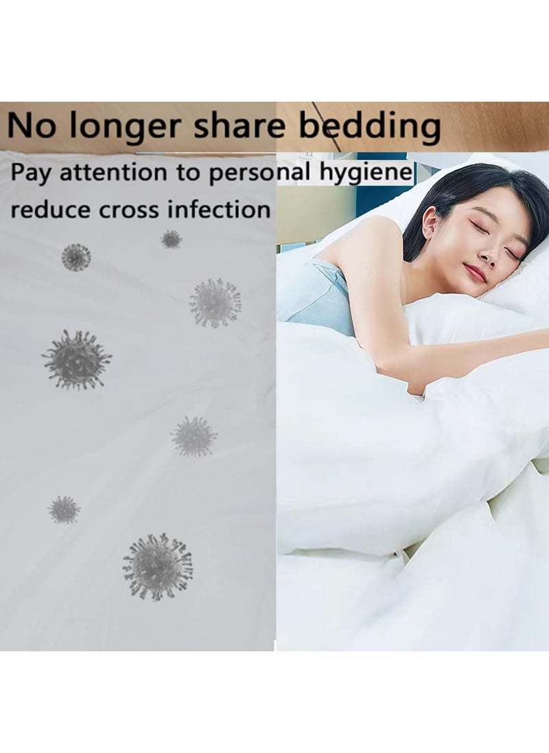 LRUUIDDE Disposable Travel Bed Sheets King Size, Disposable Hotel with Quilt Cover and Pillowcase, Disposable Bedding Travel Bedding Disposable Sheets for Business Travel Hotel Essentials( 4-Piece ) (1pack)  - Image 2