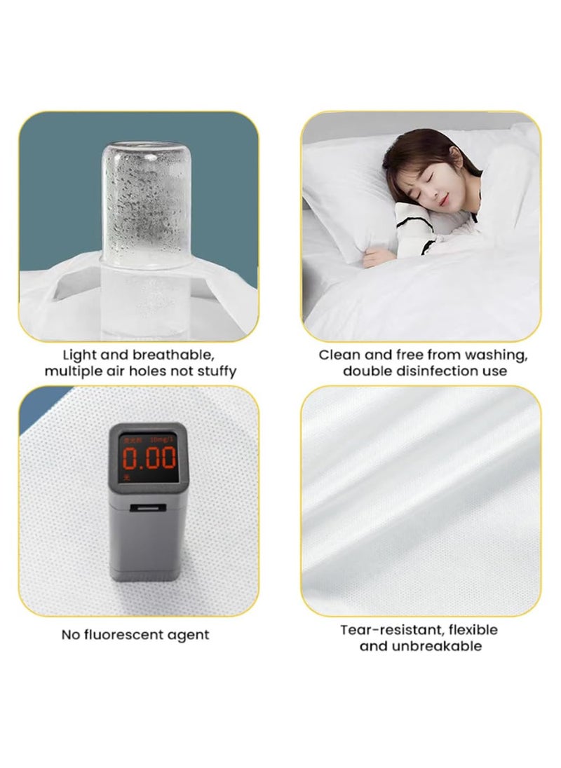 LRUUIDDE Disposable Travel Bed Sheets King Size, Disposable Hotel with Quilt Cover and Pillowcase, Disposable Bedding Travel Bedding Disposable Sheets for Business Travel Hotel Essentials( 4-Piece ) (1pack)  - Image 4