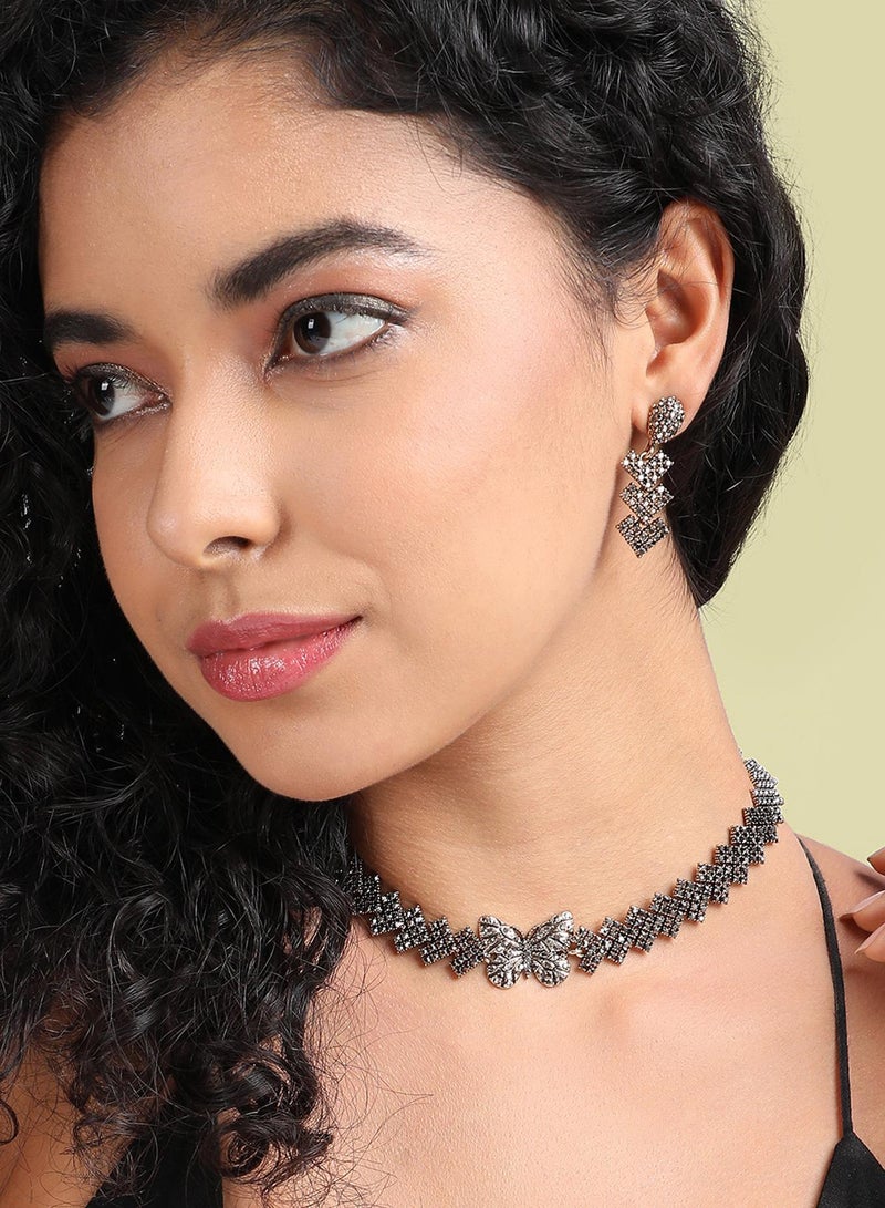 SOHI Embellished Butterfly Artificial Jewellery Set - Image 4