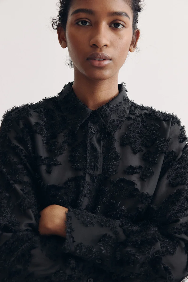 H&M Textured-weave shirt