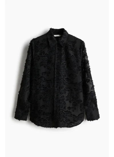 اتش اند ام Textured-weave shirt