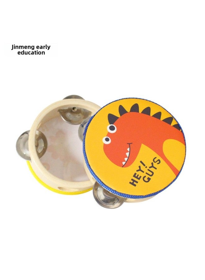 Orff Percussion Instrument Xinjiang Dance Kindergarten Teaching Aids Hand Clap 4 Inch Tambourine Children's Toys 10cm Drum-Color:10cm Plastic Circle Fox And Bear (Style)  - Image 4