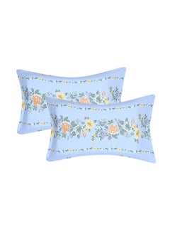 Status Contract Cotton Rich Double Bedsheet with 2 Pillow Covers for Bed Room, Home, Hotel-120 GSM, Blue, 210 X 215 Cm  - Image 4