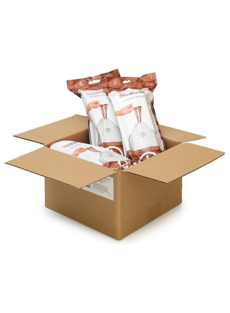 brabantia Brabantia PerfectFit Bin Bags – Size L (40–45L), 60 Bags, 100% Recycled Plastic  - Image 2