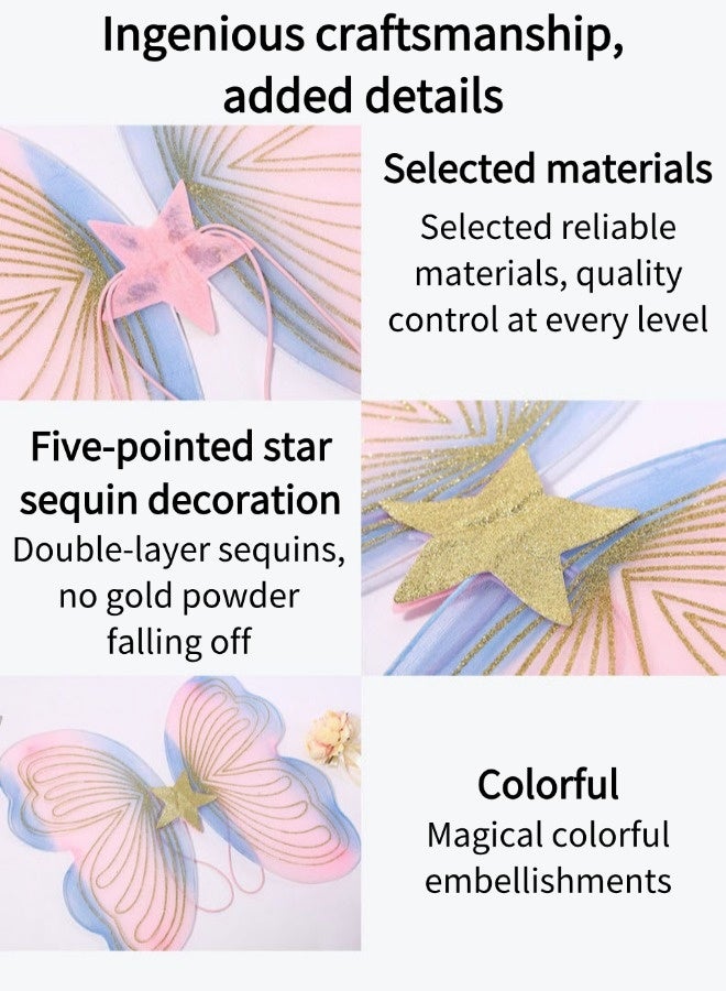 Vixplorn Cute princess role-playing costume party set, children's butterfly dress-up costume, children's elf dress-up costume, National Day costume, suitable for children over 3 years old, suitable as a gift for children on National Day, back to school, birthdays, Halloween, Eid al-Fitr and other festivals - Image 2