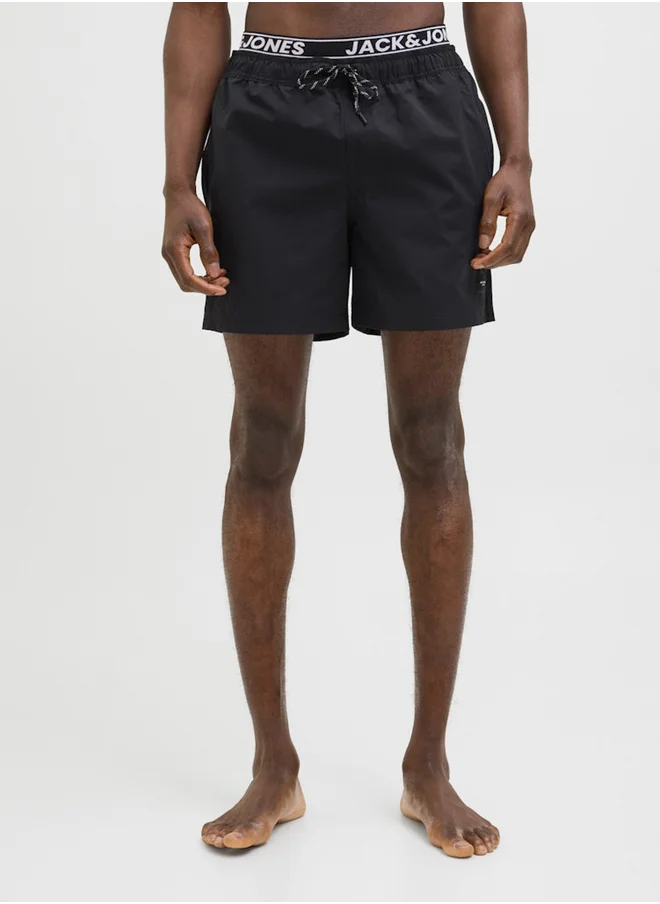 جاك اند جونز Mid Rise Regular Fit Swim Shorts