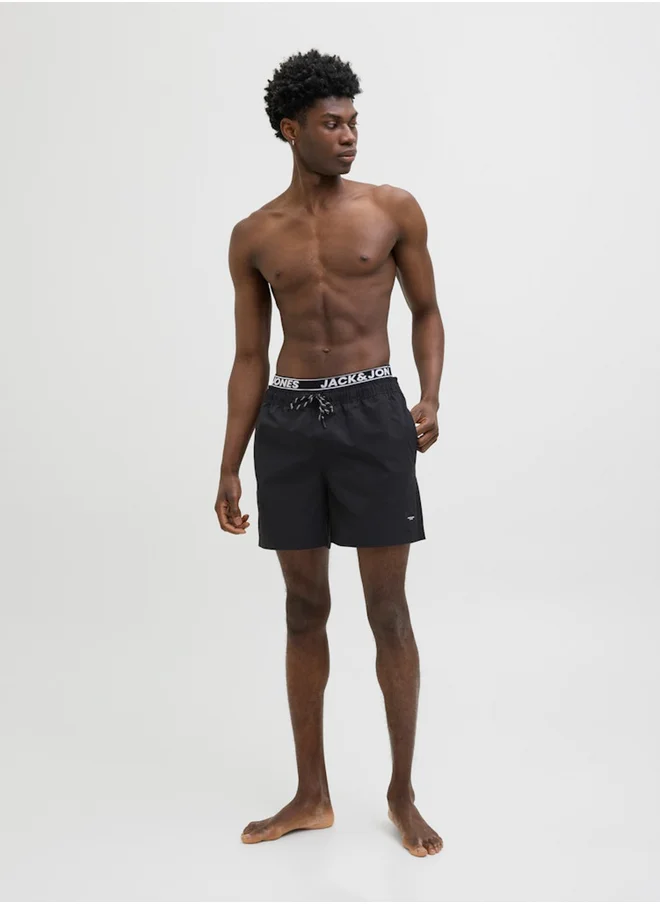 جاك اند جونز Mid Rise Regular Fit Swim Shorts