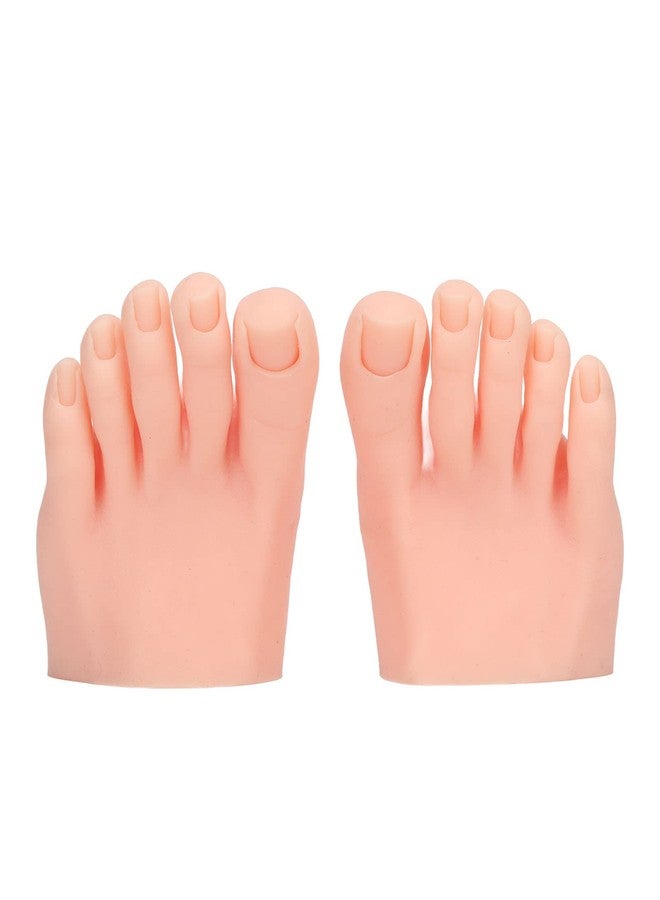 ZJchao 1 Pair Silicone Foot Model, Nail Art Training Display Fake Half Foot Model Pedicure Practice Silicone Foot Model (Light Skin Color) - Image 5