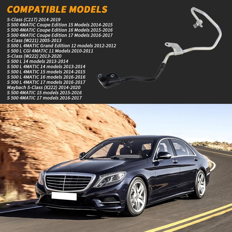Cooling water pipe For Mercedes-Benz M278 V8 4.0L 4.6L 2005-2020 S500 E550 E63 GLE63 GL63 AMG C292 W166 X166 XW463 W166 R231 C217 W221 W222 X222 Peat# 2782000200 2782001300 - Image 4