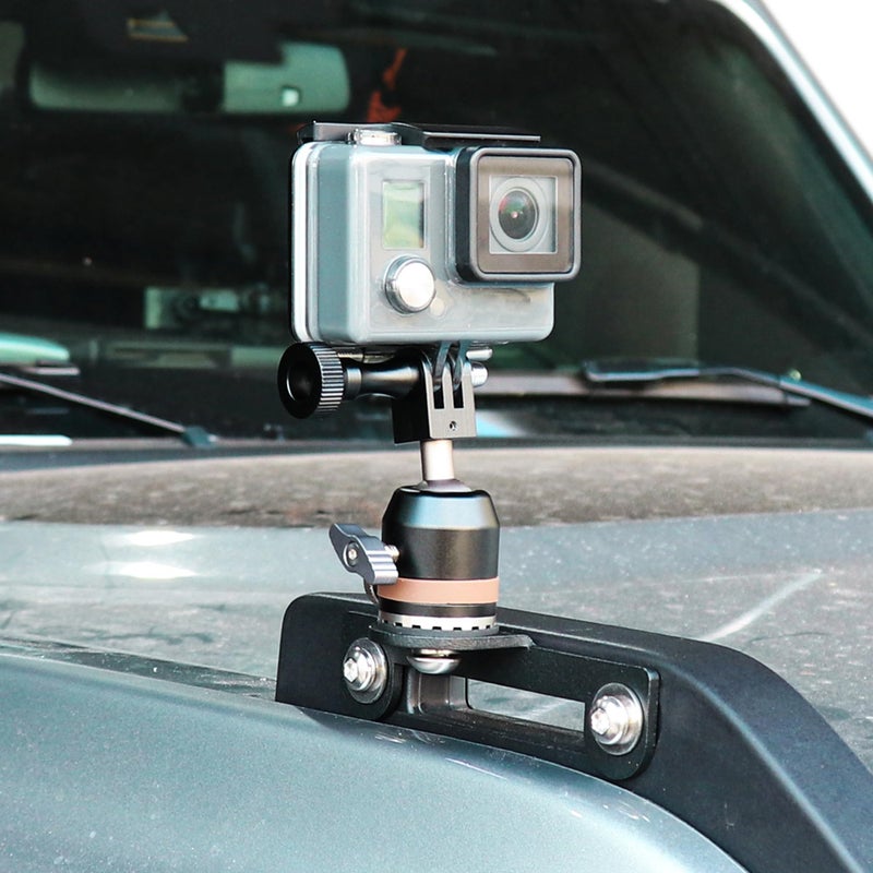RERPRO for GoPro Action Camera Mount Holder for 2021 2022 2023 2024 2025 Ford Bronco 24 Door Exterior Accessories Hood Trail Sights Side Release Handle Mounting 360 Adjustable Black with Ball Mount - Image 2