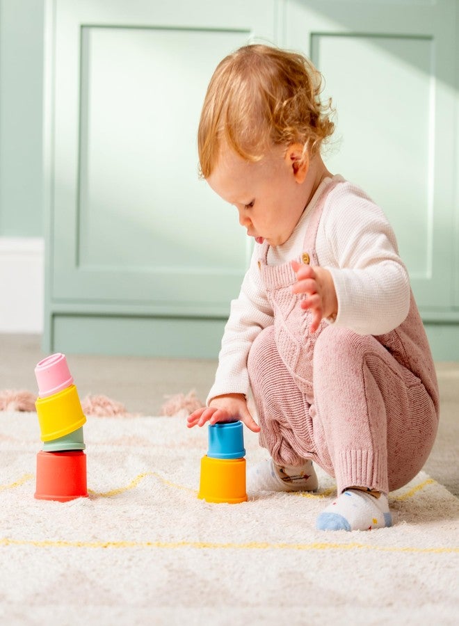 tickit Silisoft Round Colorful Stacking Cups, 7 Soft Silicone Stacking, Nesting & Sensory Play Cups for Baby’s Fine Motor Skills and Early Learning, Rainbow - Image 2