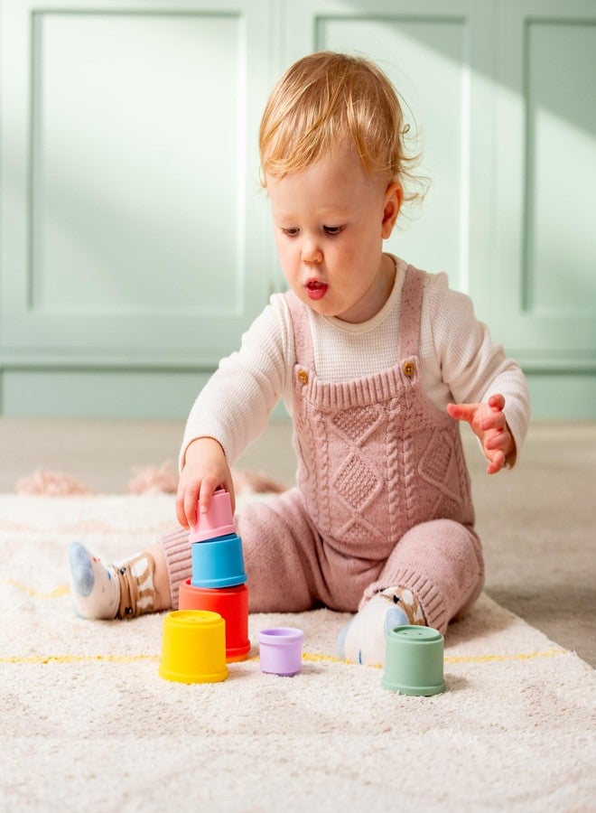 tickit Silisoft Round Colorful Stacking Cups, 7 Soft Silicone Stacking, Nesting & Sensory Play Cups for Baby’s Fine Motor Skills and Early Learning, Rainbow - Image 4