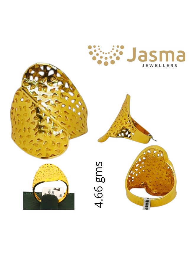 Jasma Jewellers 22K Gold Ring for Women – Solid Gold Statement Ring, 4.66 g | Elegant Daily Wear - Image 1