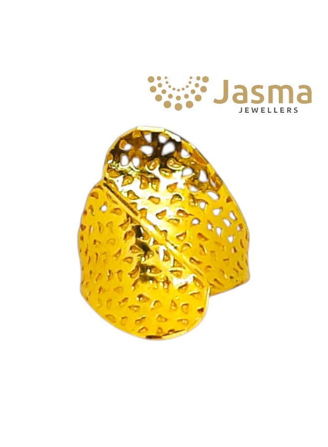 Jasma Jewellers 22K Gold Ring for Women – Solid Gold Statement Ring, 4.66 g | Elegant Daily Wear - Image 2