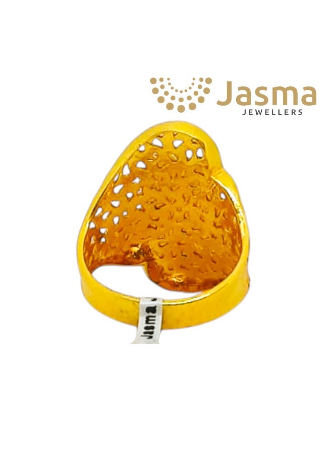 Jasma Jewellers 22K Gold Ring for Women – Solid Gold Statement Ring, 4.66 g | Elegant Daily Wear - Image 4