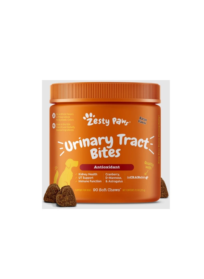Zesty Paws Dog Antioxidant Urinary Tract Bites - Bacon - 90ct