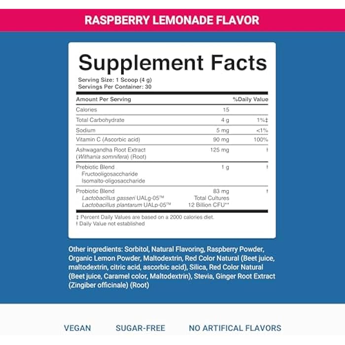 ACTIVATEDYOU Nighttime Complete by Activated You Daily Wellness Drink for Gut Health with Ashwagandha - Raspberry Lemonade with Prebiotics, Probiotics, Vitamin C - Supports Relaxation & Digestion, Plant-Based - Image 2