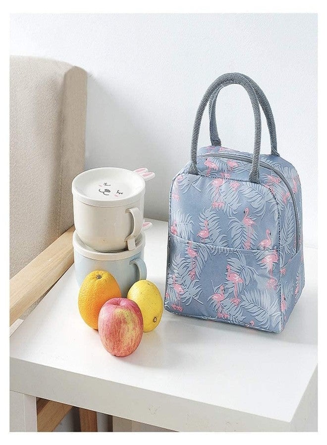 STARFLYER Insulated Lunch Bag Women Girls, Reusable Cute Tote Lunch Box for Adult & Men, Leakproof Cooler Lunch Bags for Work Office Travel School Picnic. (Grey Bird) - Image 3